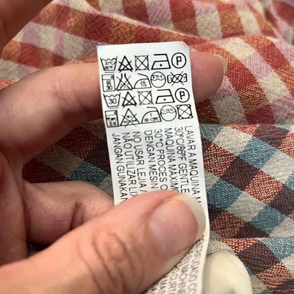 Zara Frayed Checkered Plaid Mini Dress Medium A-line Casual Preppy Woven - Picture 9 of 10